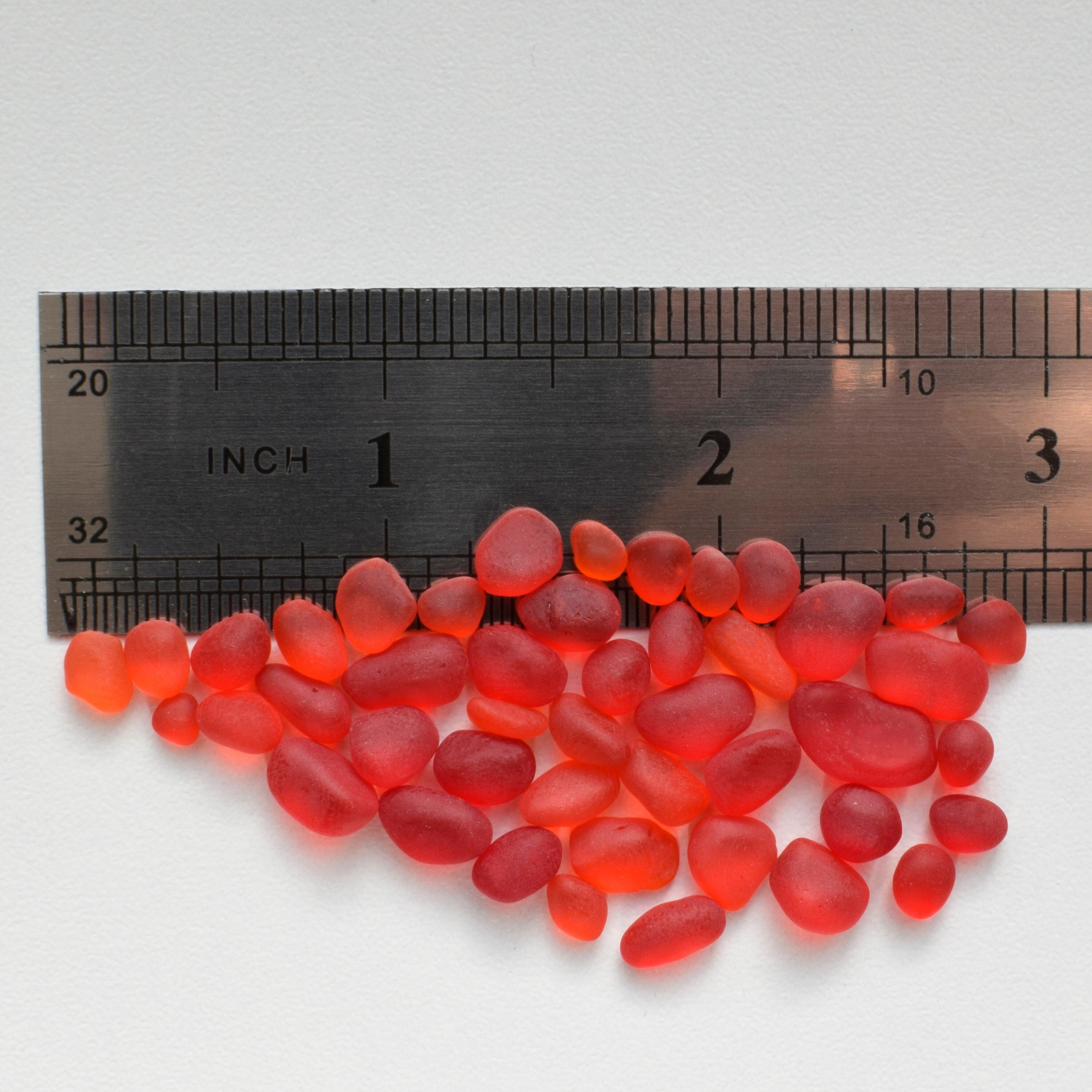 Red Sea Glass - Very tiny 4-8mm rounded beach glass pieces for any handmade project.