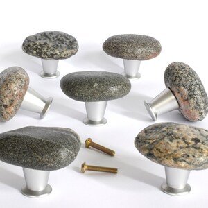 Stone Cabinet Knobs, Rock Knobs, Stone Pulls, Stone Knobs for Cabinets, Stone Drawer Pulls, Stone Drawer Handles, Stone Door Knob, Sea stone handle set, Baltic sea stones for cabinets and drawers. Fancy kitchen handles.