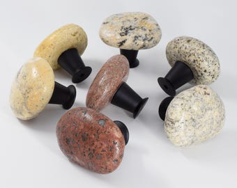 Beach Stone Cabinet Knob Pulls, Coastal Decor, Rock Drawer Knobs