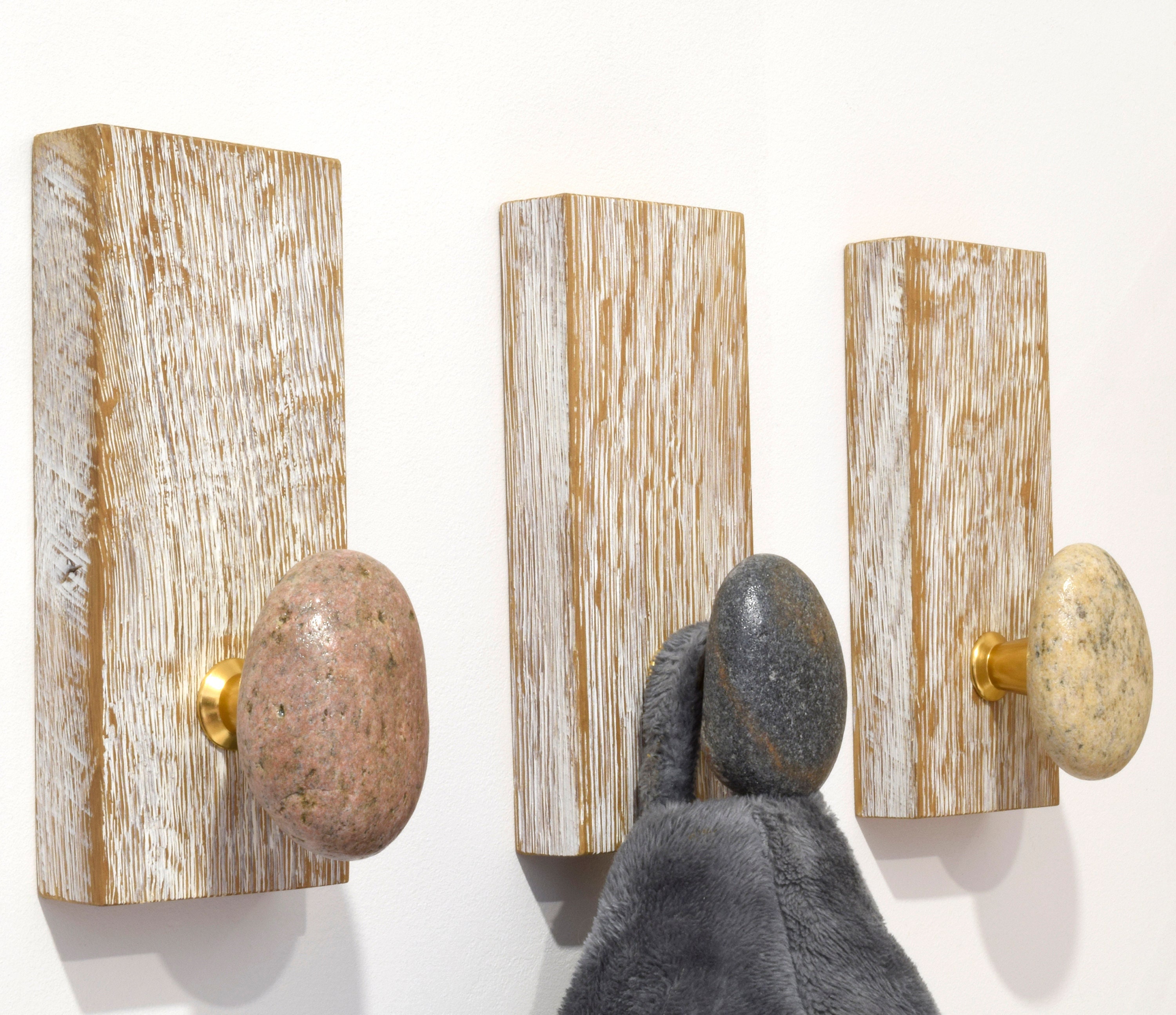Beach Coast Stone Wall Hook and Rack - Natural Sea Stone Wall Coat ...