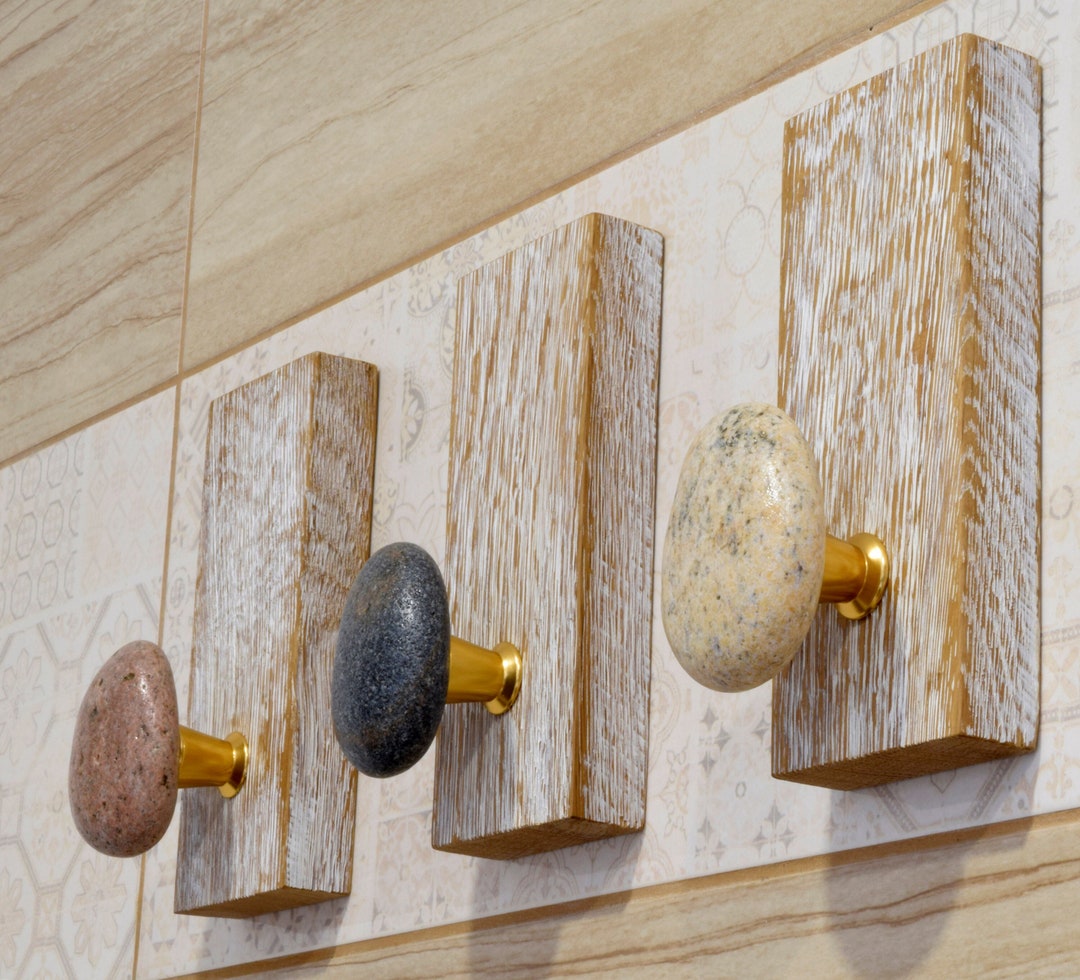 Beach Coast Stone Wall Hook and Rack - Natural Sea Stone Wall Coat ...
