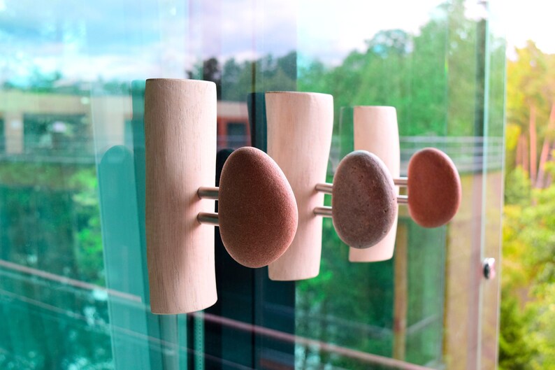 Unique Towel Robe Hooks and Holders. Natural Sea Stone Wall Coat