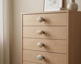 Natural Beach Stone Drawer Knobs, Coastal Cabinet Hardware