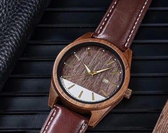 1st Anniversary Gift for Him - Engraved Bamboo Wooden Watch - Personalized Gift for Husband - Custom Wood Watch - Anniversary Gift for Men