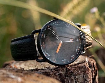 Personalized Gift for Him - Engraved Bamboo Wooden Watch - Custom Mens Watch - 1st Anniversary Gift for Boyfriend - Natural Wood Watch Gift