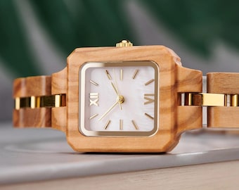 Personalized Gift for Her - Engraved Wooden Watch for Women - Custom Wood Watch Wife Girlfriend - Unique Gift for Her - Womens Wood Watch