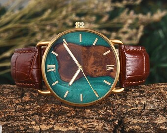 Birthday Gift for Him - Engraved Bamboo Wooden Watch - Personalized Gift for Husband Boyfriend - Unique Birthday Wood Watch - Custom Watch