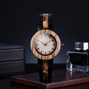 Personalized Couple Wooden Watches, Engraved His and Hers Watch Set, Custom Anniversary Gift for Couples Women's Watch Only