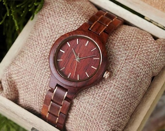 Custom Engraved Wooden Watch for Her – Minimalist Women’s Gift, Birthday Anniversary Present - Watches for Women