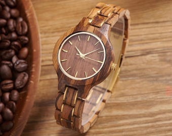 Mothers Day Gift for Mom, Personalized Wooden Watch for Her, Engraved Watch from Kids, Custom Gift for Mother, Unique Mom Gift