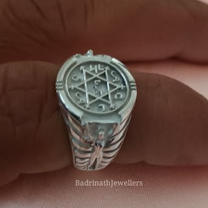 King Solomon ring,925 silver Solomon ring,The Grand Pentacle of Solomon ring,Jewish jewelry, Silver Solomon King ring, Solomon silver ring