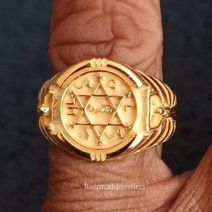 King Solomon ring,925 sterling silver Solomon ring,The Grand Pentacle of Solomon ring,Jewish jewelry, Solomon King ring, Solomon silver ring