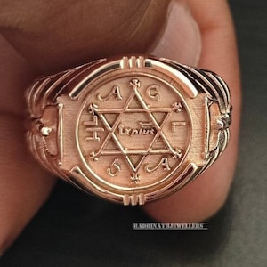 The Grand Pentacle of Solomon Ring, Unisex Ring 925 Sterling Silver, Jewish Jewelry Ring, Pentacle of Solomon Ring, King Solomon Ring
