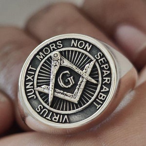 Free Mason Ring, Free Masonic Band,Masonic, Freemason,Birthday Gift, Graduation,Anniversary,master masonic ring,signet masonic