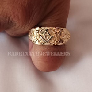 Master Masonic Ring, Free Masonic Band, Masonic, Freemason, Rose - Gold Plated Birthday Gift, masonic ring, Anniversary,master masonic band