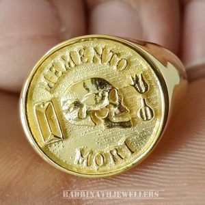 925 Sterling Silver Memento Mori Ring: Stoicism Jewelry