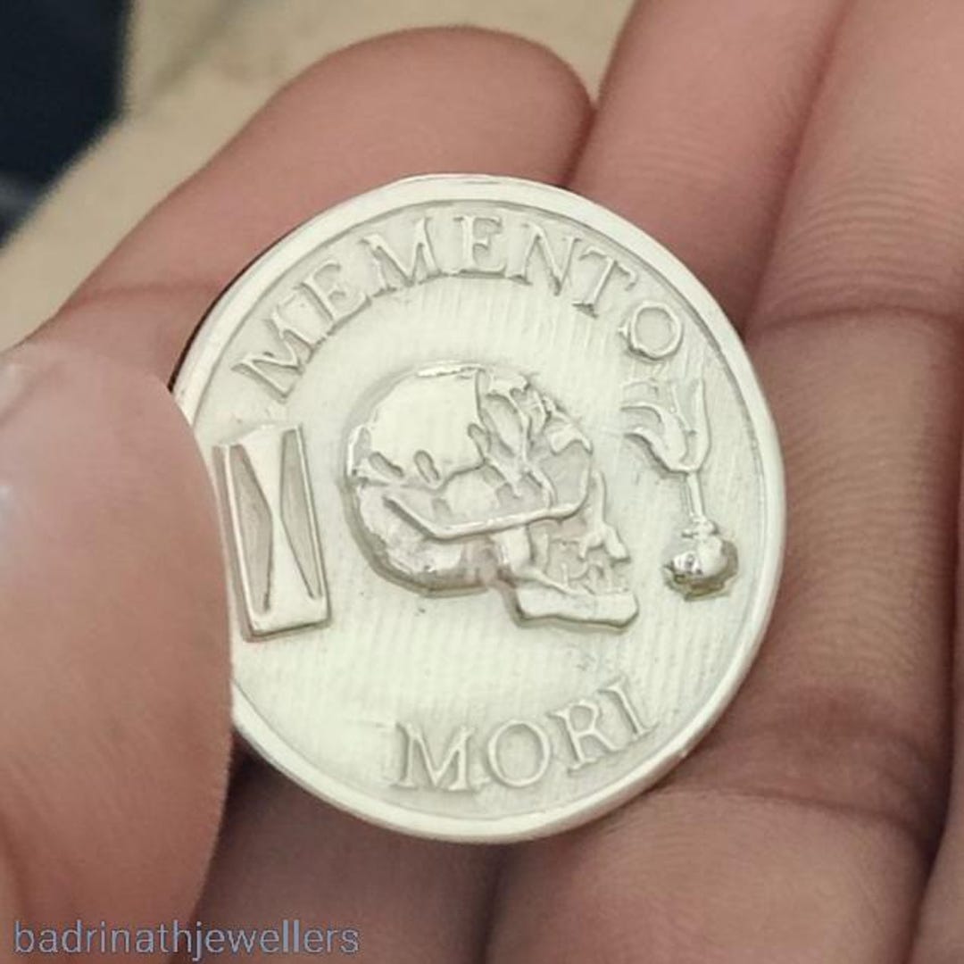 Sterling Silver Skull Memento Mori Coin, Amor Fati Coin, Wedding ...