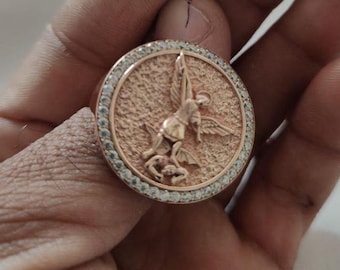 St Archangel Michael 925 Sterling Silver Ring: Men's Christian Band,St Michael Archangel religious promise God gift ring, religious ring
