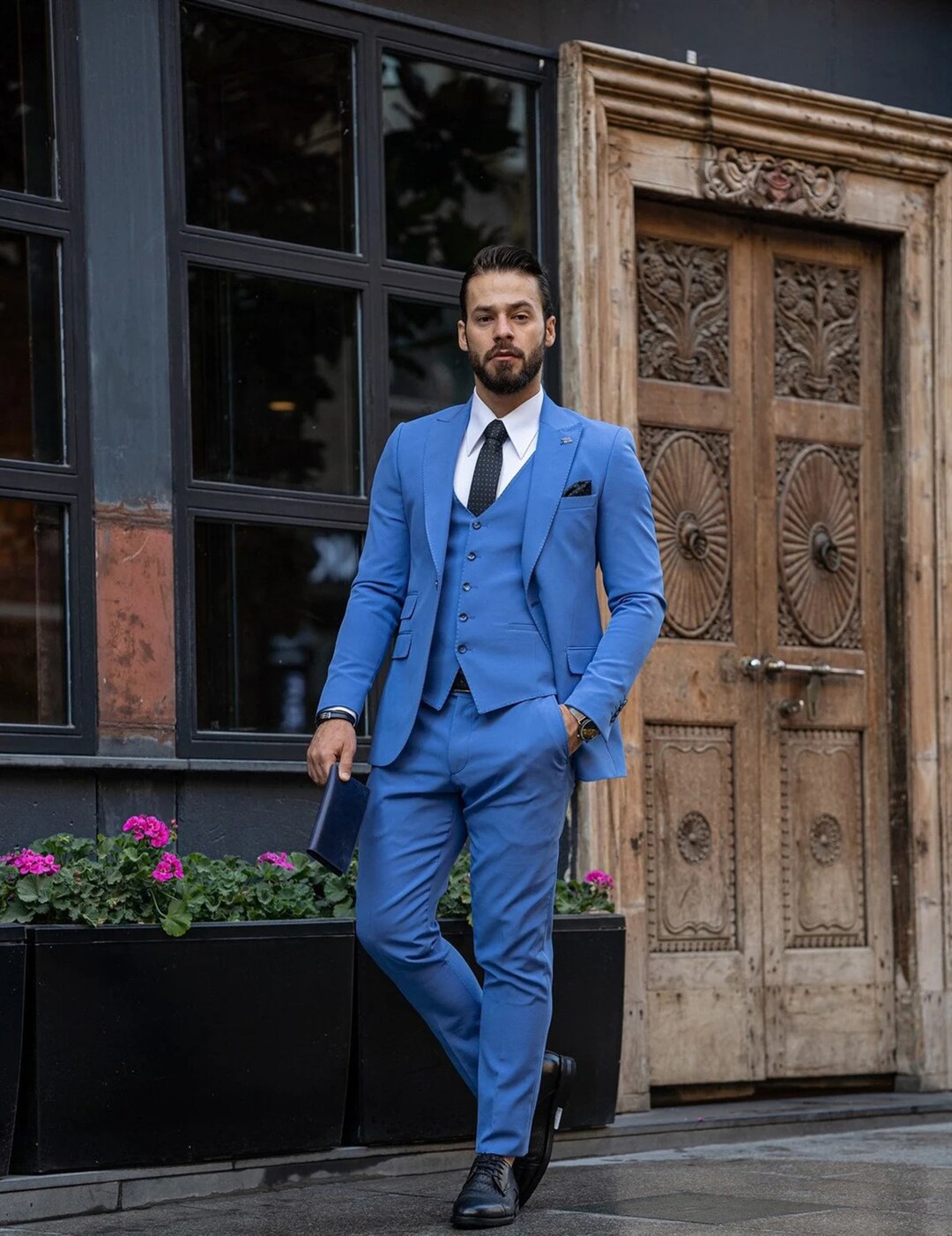 Men Blue Suits Designer Wedding Party Wear Suits