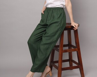 Linen Pajamas, Linen Pajama Pants, Linen Pants Women, Linen Pants Relaxed Fit, Soft Linen Loose Culottes,  GiftFfor Women