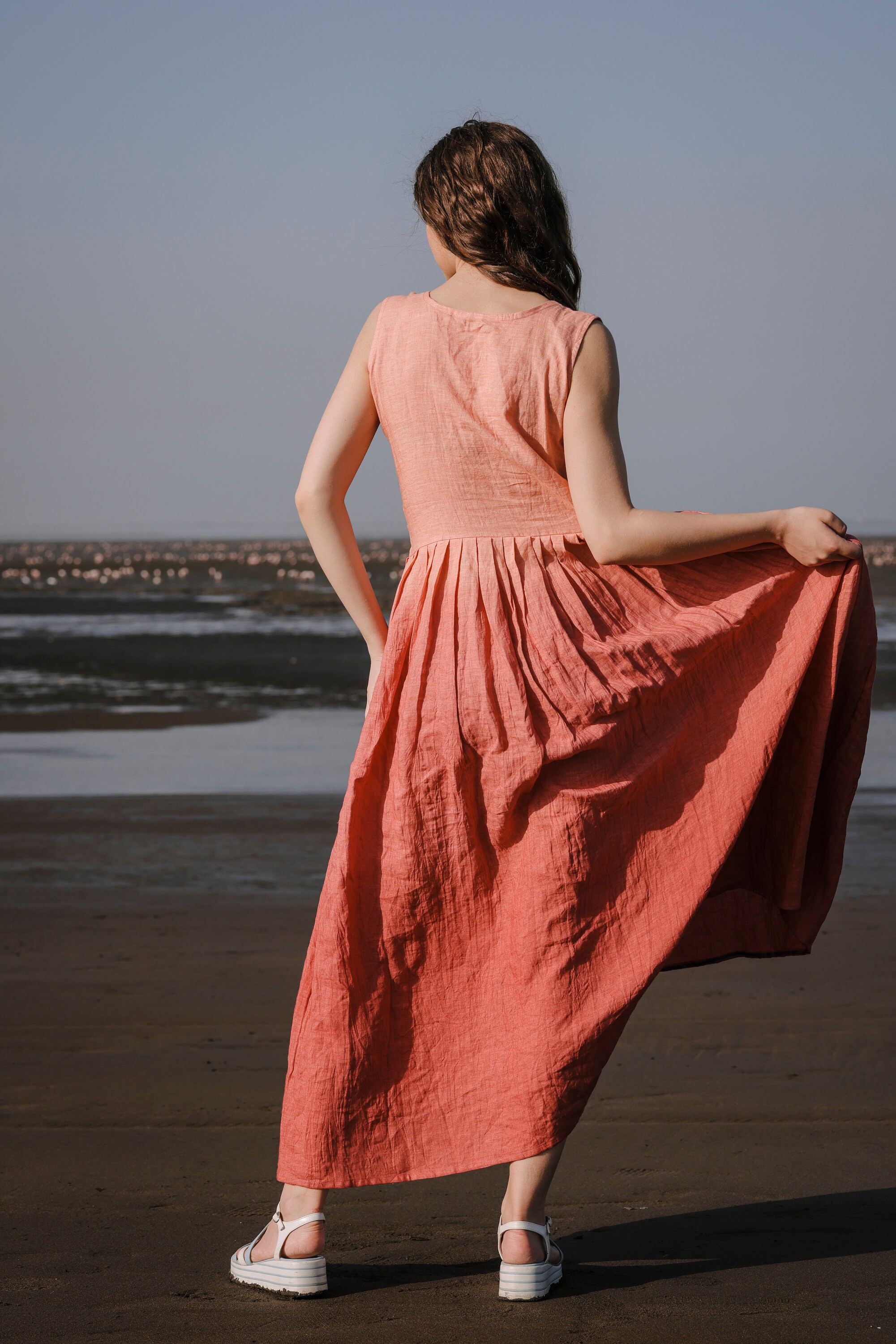 Penelope | V-Neck Linen Dress main image 0