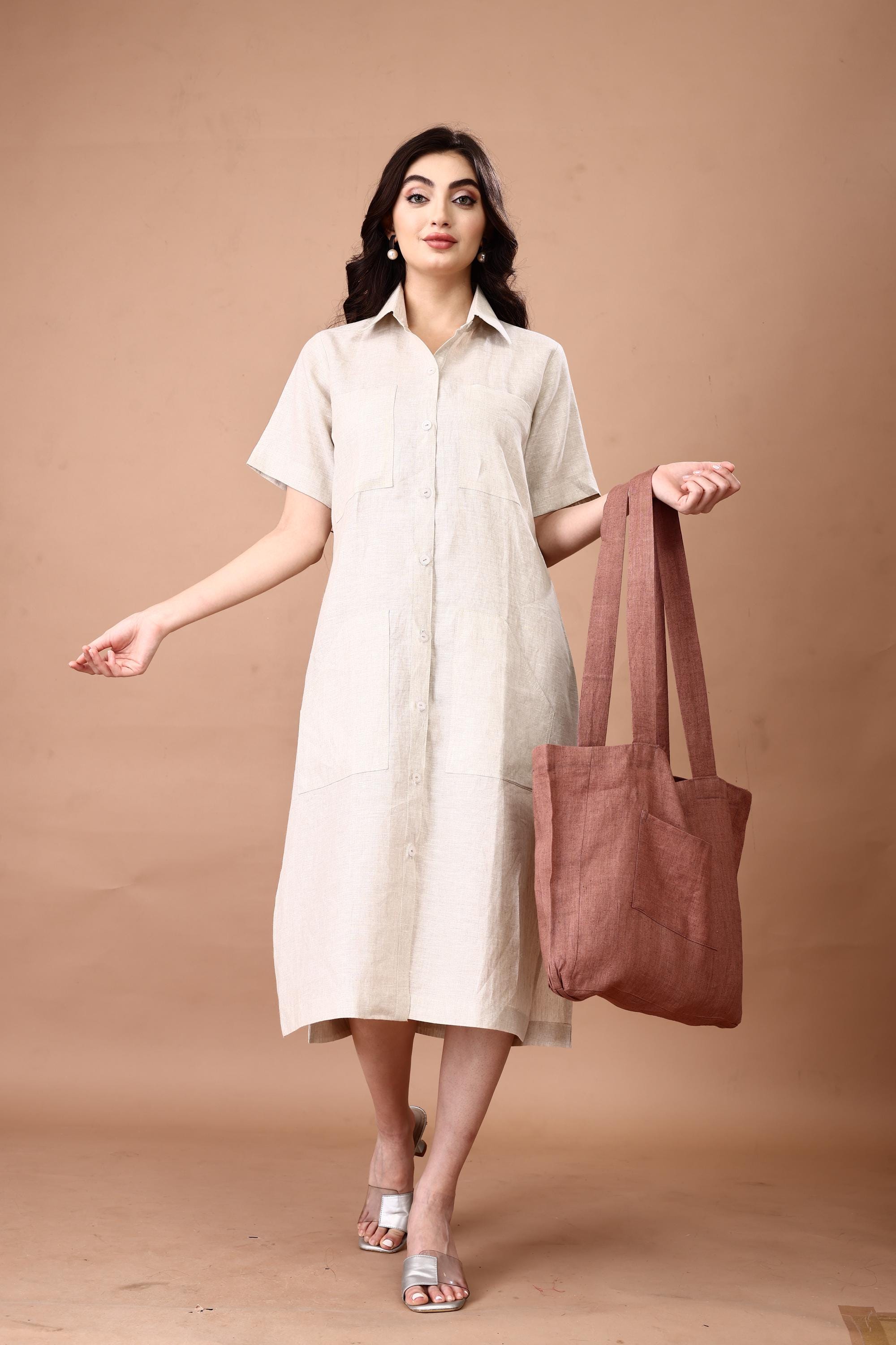 Shirtwaist Dress Linen - Etsy