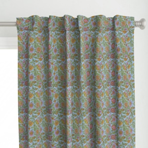 Blue and Yellow Colour Hand Block Print Curtain & Drapes, Pure Cotton Fabric