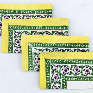 Pure Cotton Yellow and Green Hand Block Print Napkin, Cocktail napkin, Dinner napkin, Buffet Napkin, Horde oeuvres