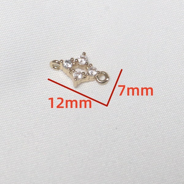 Alloy Jewelry Pendant Cubic Zirconia Charm-18k Gold Clad Copper Jewelry Accessories-Earring Pendant-Connecting Cable