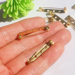 6pc Secure Enamel Pin Locking Back Clutch Deluxe Flat Top Gold