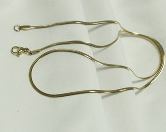 18k Gold-Plated Flat Snake Chain: DIY Necklace Bracelet Making (45cm)