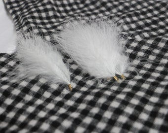 Set van 10 witte veren kwast oorbellen accessoire lange hanger