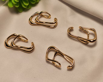 2 pieces+gold-plated ear clips, snap on ear clips, women's ear studs without perforated ear hooks, hug ear clips, surround ear studs,