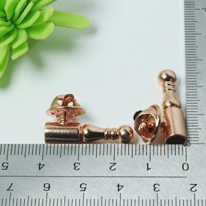 DIY Broche Metaal 10st Hoofddeksels Holle Koperen Hoed Pin Lock Veer Broche Metalen Gesp Hoofd rose gold