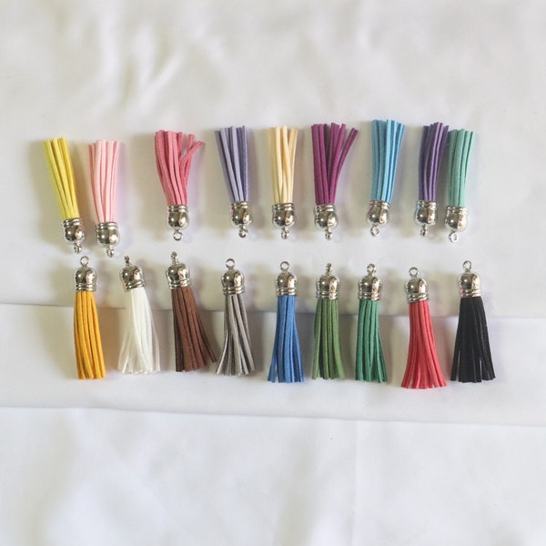 Tassel pendant, silver-plated hat, colorful wool bag pendant accessories, key chain, mobile phone, zipper pendant 50mm