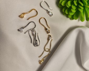 50pcs+gold-plated ear hooks,14k gold ear hooks,silver plated earrings, DIY earring production,non allergic earring connection,jewelry supply