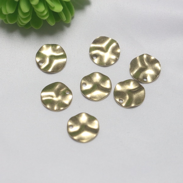 Brass Corrugated Discs Wrinkled Copper Sheets Single Holes Clothing Shoes and Hats Accessories Accessories Jewelry Pendants