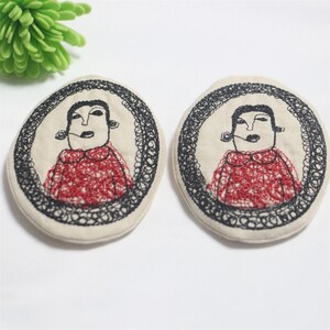 Fabric Embroidery Corsage Brooch Base Clothing Shoes Hat Accessories Family Member Label Cartoon