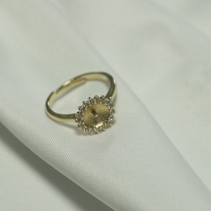 1pcs+14k gold-plated open ring, zirconia inlaid disc ring, semi-finished ring, welded pearl tail needle ring, DIY ring, jewelry supply