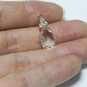 Legierung Anhänger - Kupfer Mantel Kristall Teardrop Anhänger - Halb fertige Schmuck Dekoration - Zartes und Elegantes Design - Funkelnder Kristall