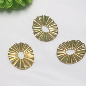 Whimsical Earring Pendant Wrinkled Surface Hole Brass Jewelry Accessory