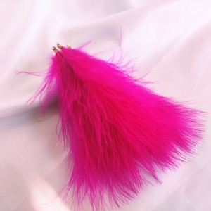 May include: A bunch of bright pink feathers, perfect for crafting or decorating.