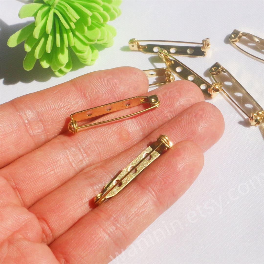 30mm Gold Brooch Base With Safety Lock: Jewelry Accessories - Etsy
