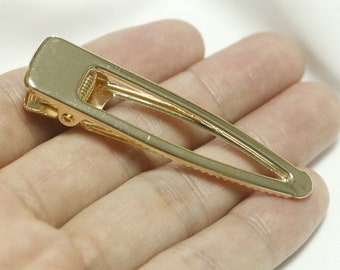 Copper-clad gold 14k hair clip-strong hair clip-duckbill clip-crocodile clip-hollow square clip-hair clip