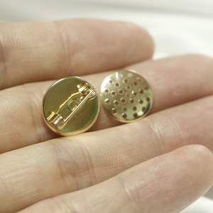 14k bag of real gold Net disk brooch accessories-pins-universal buckle-diy corsage making materials-disc mesh safety pin accessories-4pcs