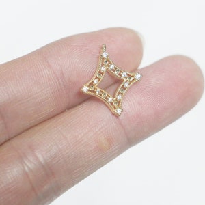 18K Copper-plated Real Gold Micro Zircon Star Snowflake Pendant-DIY Handmade Jewelry-Earrings Nail Necklace-Accessory Material-Unique Design