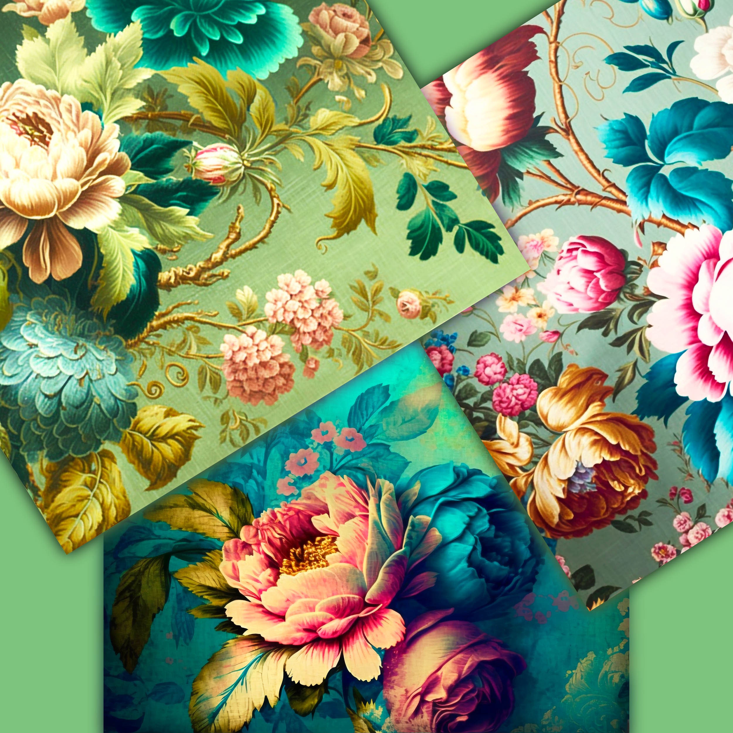 Secret Garden Decoupage Paper 10x Shabby Chic Floral/ DIGITAL Etsy