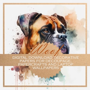 Bau: cani digitali per sfondi per laptop, decoupage, creazioni con la carta, origami, confezione da 40 bellissimi CARTE DIGITALI per i tuoi hobby