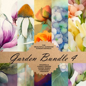 Garden Bundle 4 Beautiful Gardens: floral decoupage paper/DIGITAL PAPERS / 5 packs of beautiful printable flower images