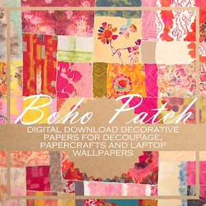 Boho Patch: scarica decoupage DIGITAL PAPERS adatti a tutti i tipi di creazioni con la carta e sfondi digitali (più 6 documenti bonus)